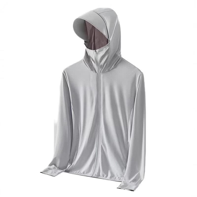 UPF50 + protetor solar de seda gelo ao ar livre roupas borda de cola preta leve respirável Anti-ultravioleta 2025 novo e