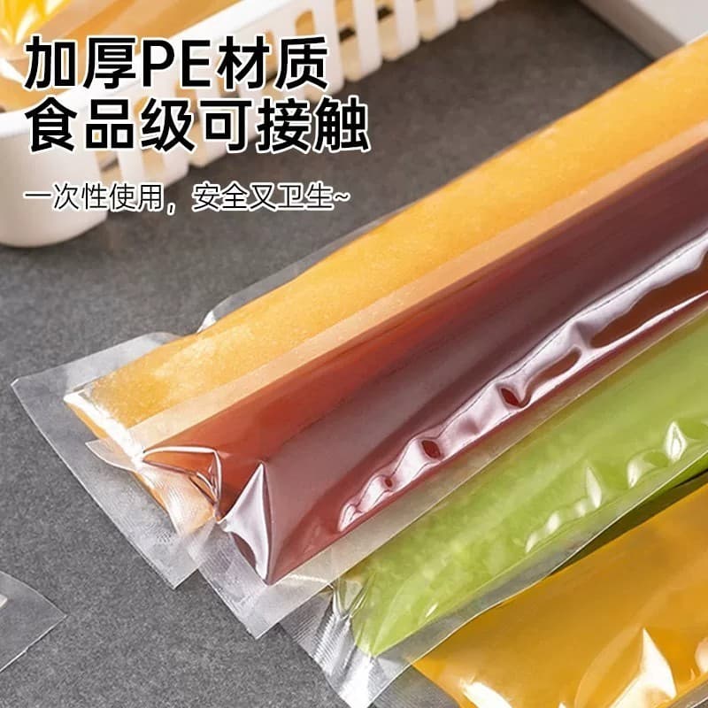 Saco de gelo molde de grau alimentício sorvete picolé Ziplock saco descartável picolé saco DIY caseiro esmagado picolé f