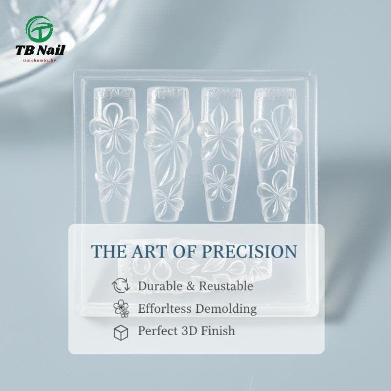 TB-Nail Manicure 3D Flor Silicone Art Mold Modelo De Pétala Reutilizável Para Acessórios De Salão De Design DIY .