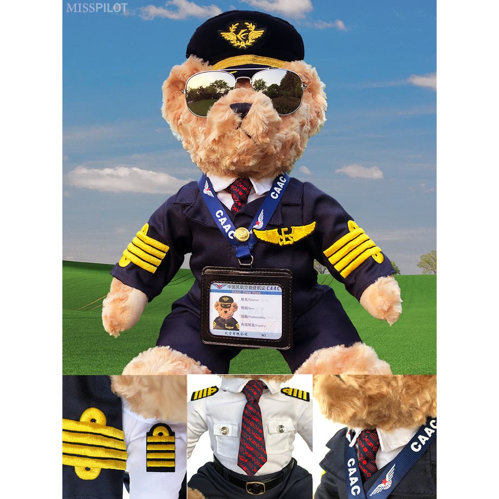Eastern Airlines Terno Capitão Urso Boneca Bar Anel Piloto Boneca CAAC Cordão Cartão de Embarque Presente