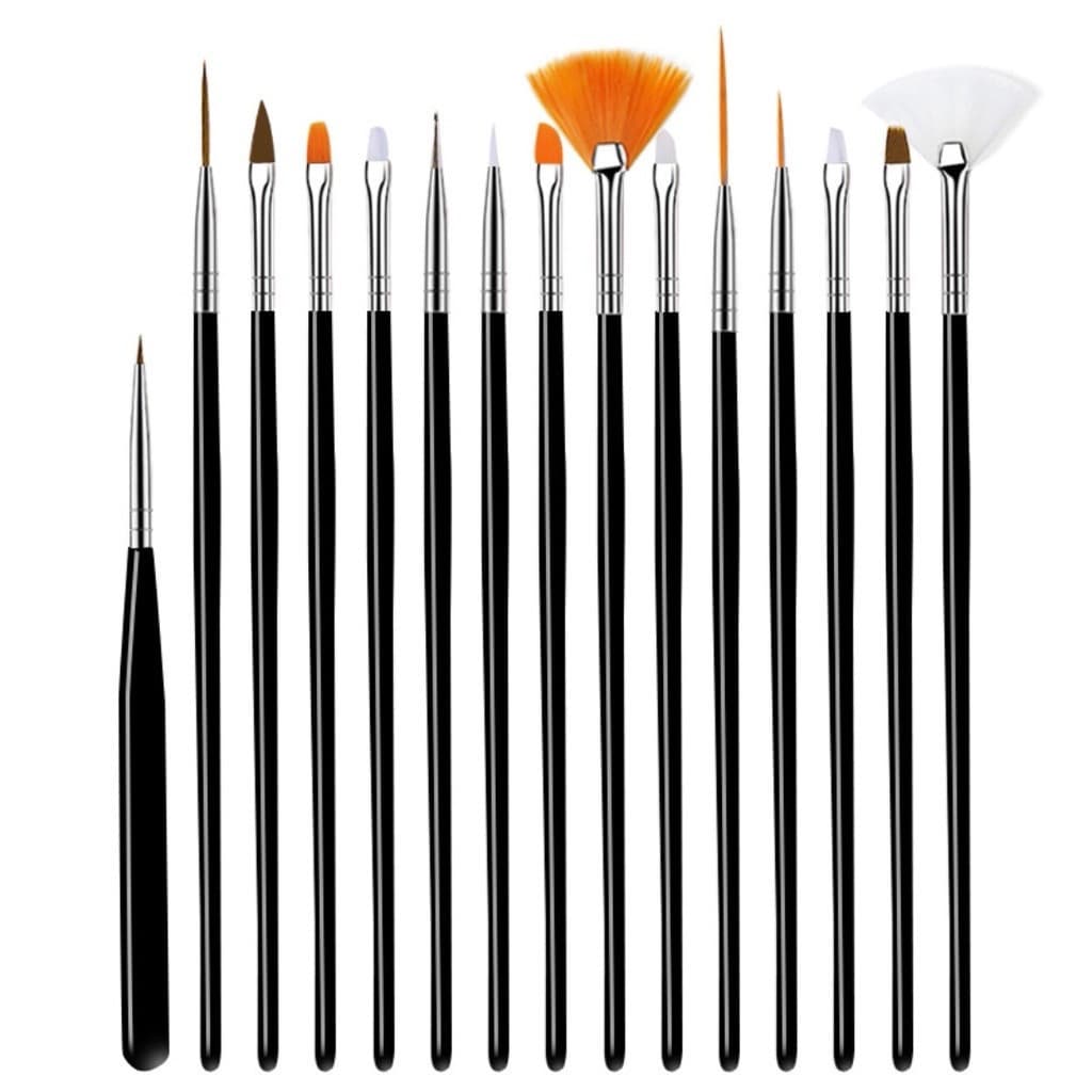 Kit Pincel Gel Uv Com 15 Pinceis Manicure Acrigel Salão Barato