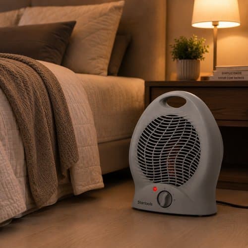 🔥 Aquecedor Eletrico Portatil 1000W Aquecimento Rapido Uso Residencial Cinza 🌡