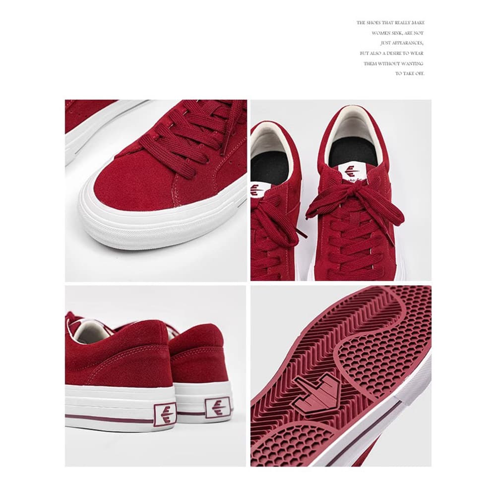 Sharp Guest Trendy Wine Red Retro Low-Top Shoes Profissional Esportes Skate Homens Mulheres All-Match Absorção de Choque