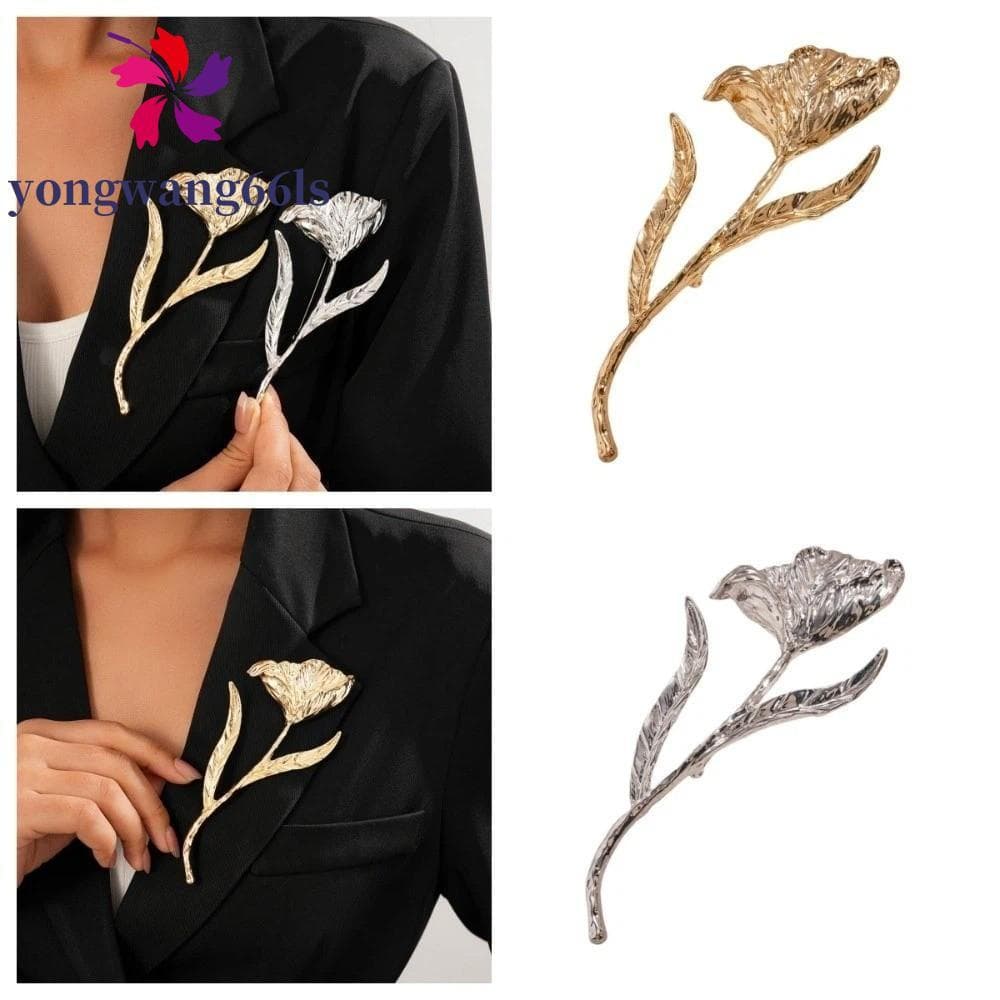 YONGWANG Broche De Botão De Flor , Tulipa De Liga Decorativa Com Pingente De Terno , Acessórios De Alfinetes De Roupas E