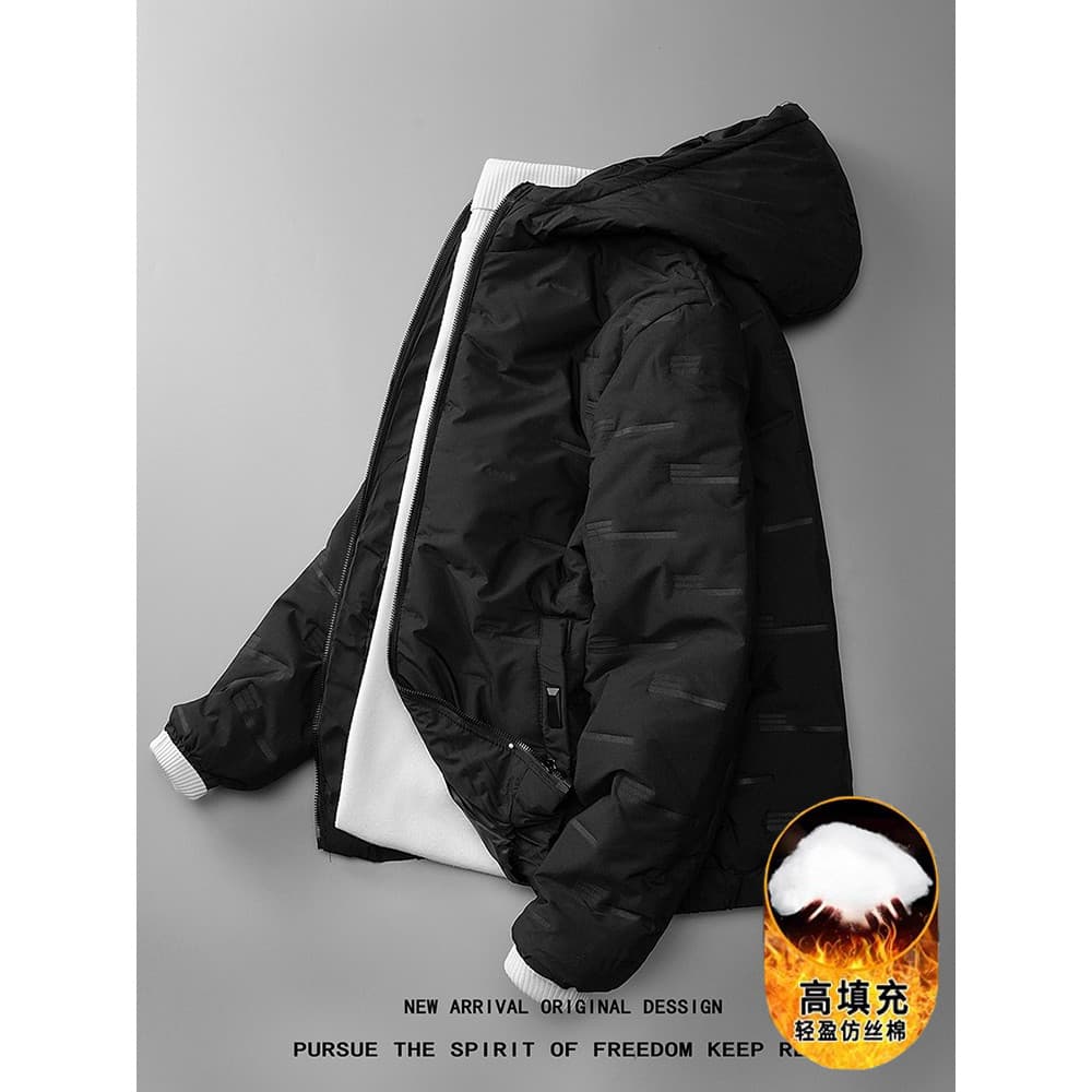 Jaqueta acolchoada de inverno masculina, jaqueta acolchoada quente e quente à prova de frio, jaqueta masculina acolchoad
