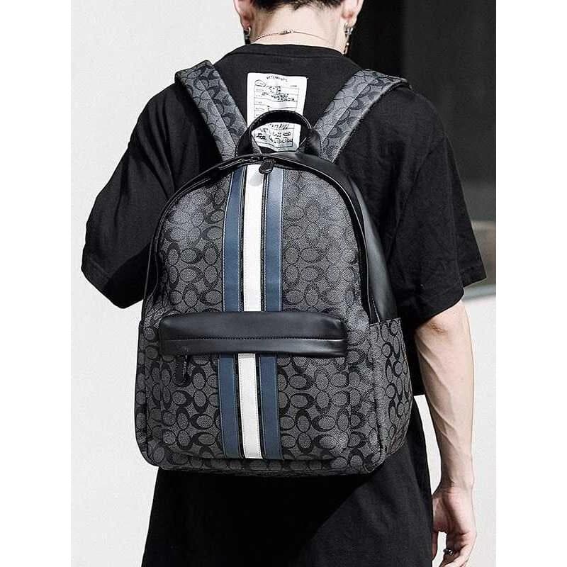 Hong Kong IT HKins mochila masculina na moda mochila de negócios Casual couro estudante universitário saco de escola via