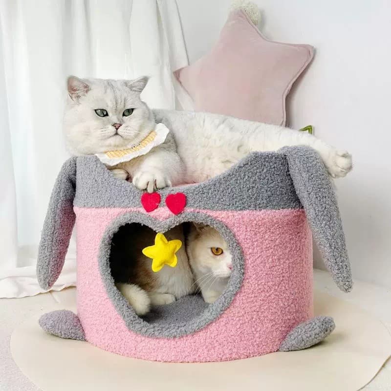 Maca de gato inverno Semi-fechada quatro estações Universal maca de gato pequena maca de cachorro cama de gato casa de g