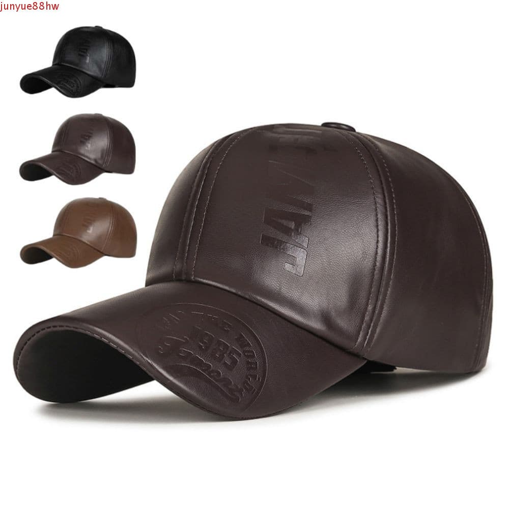 Boné De Beisebol De Couro JUNYUE , Bonés De Caminhoneiro , Chapéu Vintage Masculino De Proteção Solar Snapback Ajustável