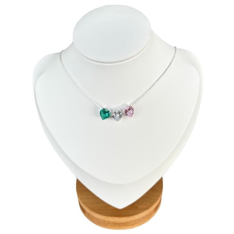 Colar Feminino Pingente Coração Zircônia Pedraria a Prata 925 Antialergico