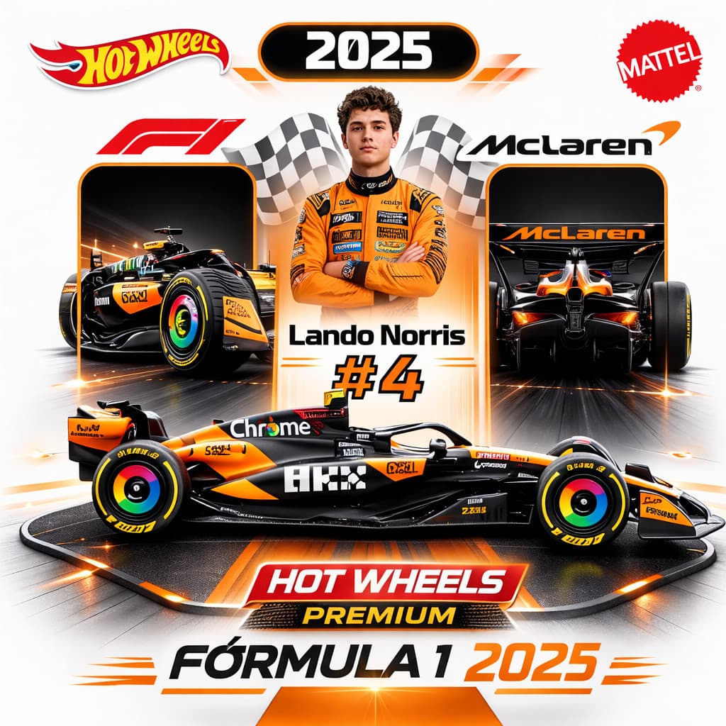 Carrinho Hot Wheels F1 2025 Lando Norris McLaren #4