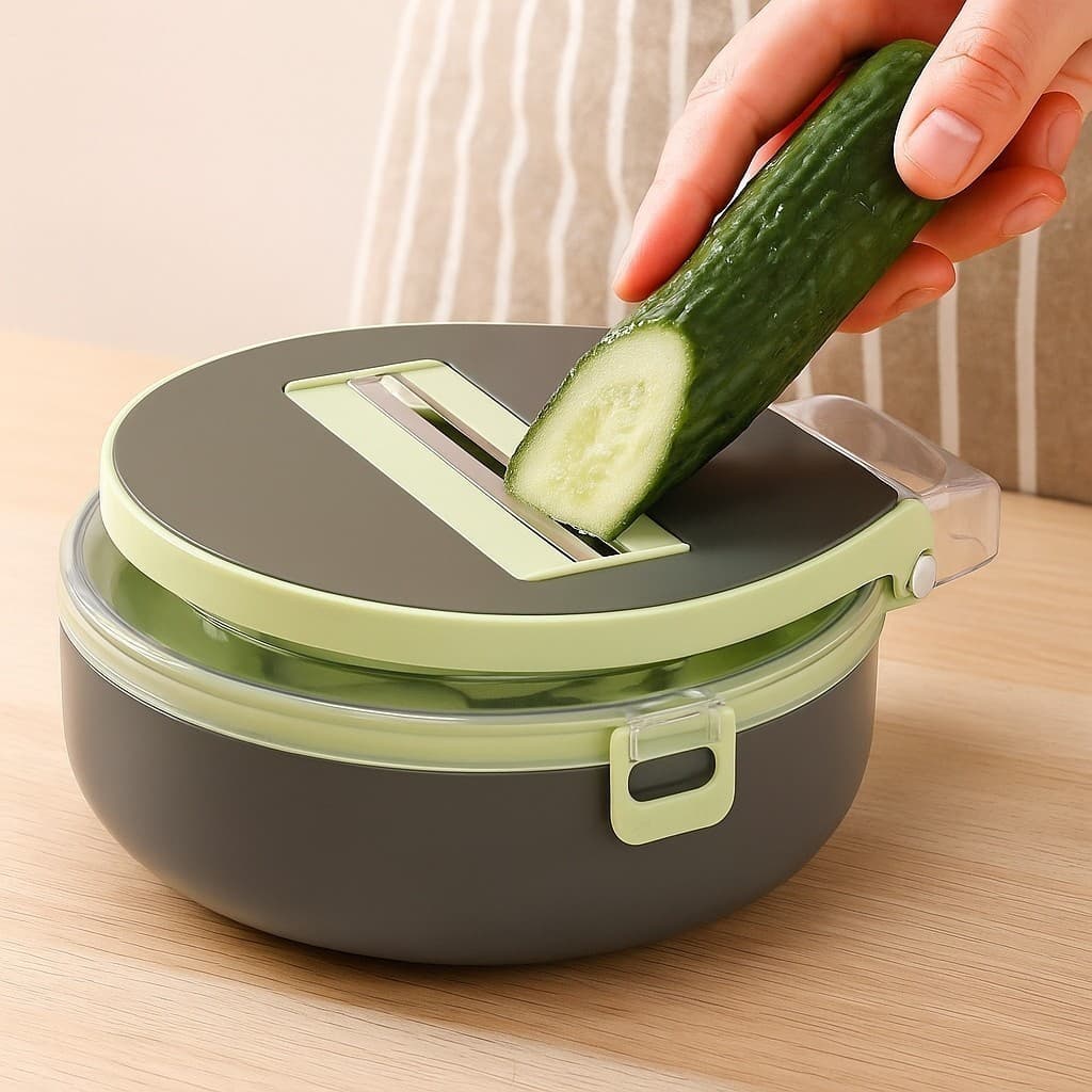 Ralador Fatiador Vegetais 15 Peças Mandoline Cortador Legumes Cozinha Kit Completo Rápido Prático