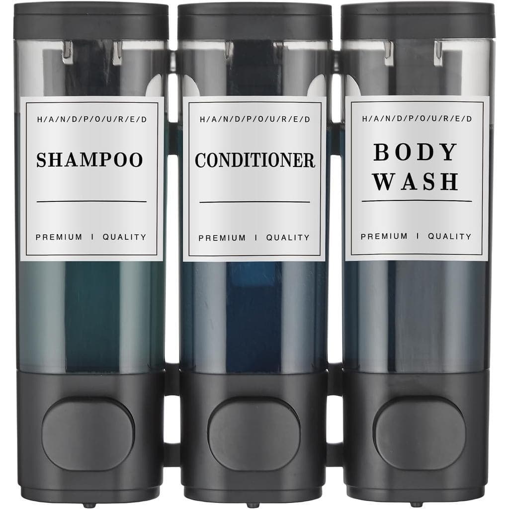 Dispensador de shampoo e condicionador, dispensador de sabonete líquido para chuveiro, dispensador de shampoo de três co