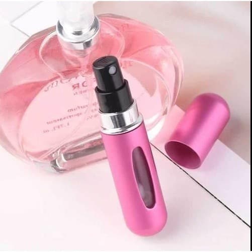 Kit Com 02 Porta Perfume Pink/Spray Recarregável para Bolsa e Viagem - 5ml