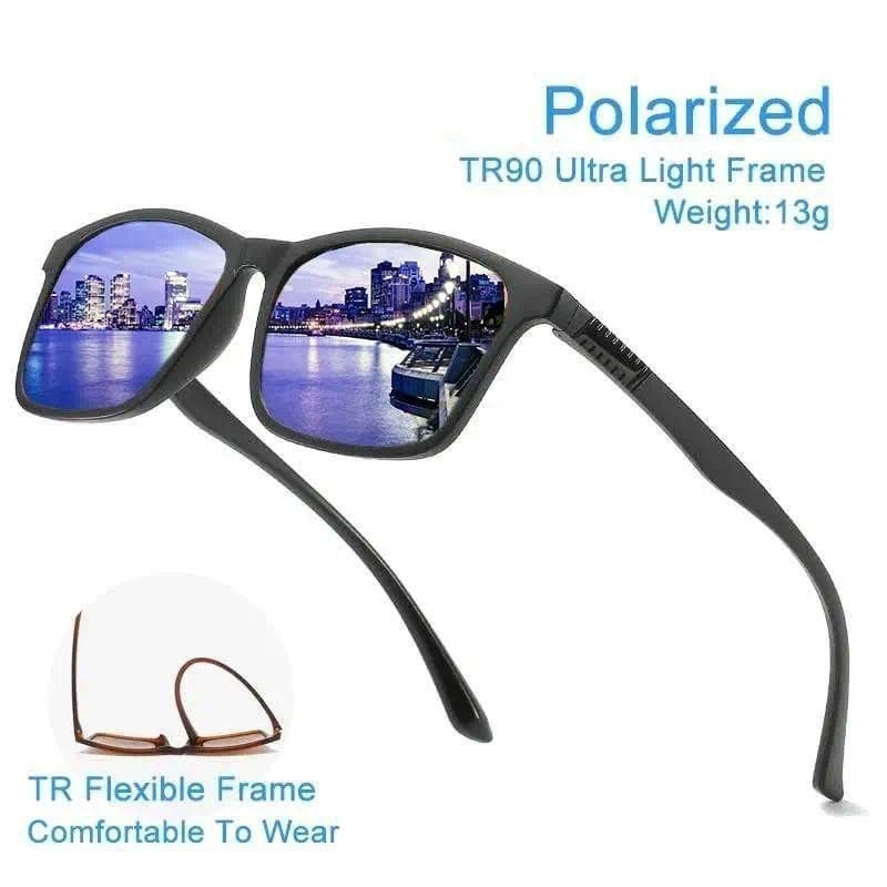 Óculos de Sol Polarizados Clássicos para Homens e Mulheres, Armação Quadrada, Óculos de Sol da Moda, UV400