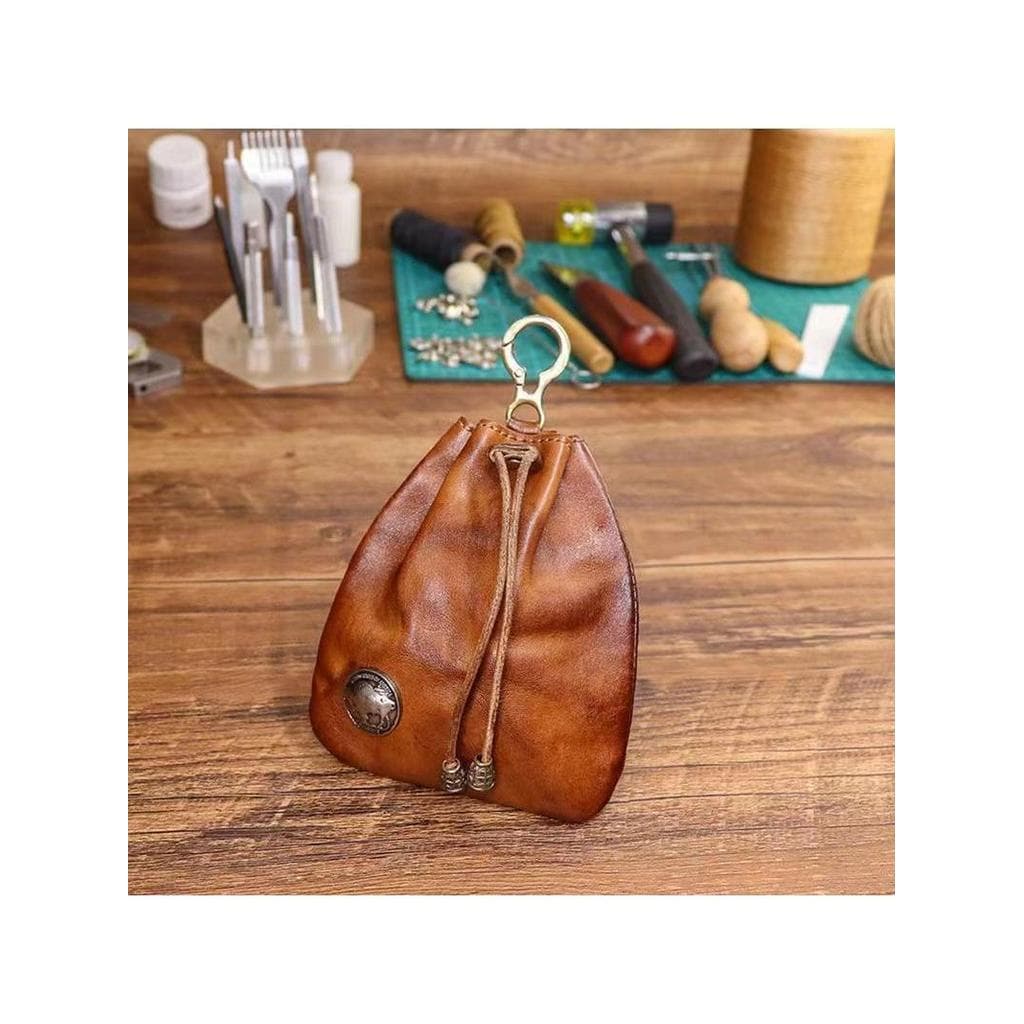 Bolsa de moedas de couro macio japonês Retro simples senhoras caso chave multifuncional vegetal curtido textura de couro