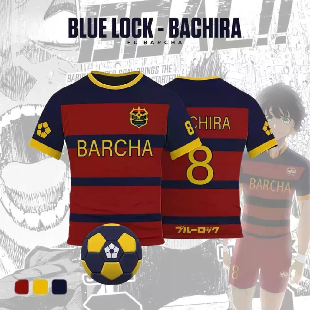 Camisa de Futebol Cosplay Anime Blue Lock FC Barcha BACHIRA PICASSO Harajuku Y2k Feminina