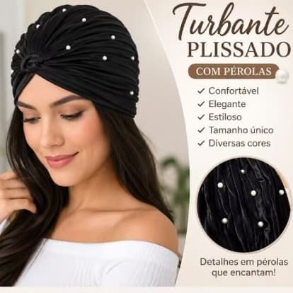 Turbante Chapéu Feminino Indiano Elástico Fechado Estiloso/com pérola