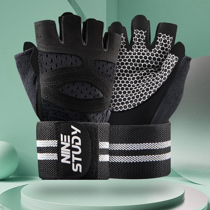 Luvas de fitness com suporte estendido para os pulsos para mulheres, respiráveis, de compressão, equipamento de levantam