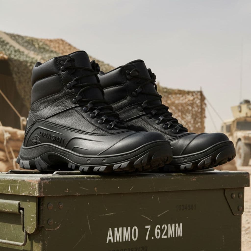 Bota Coturno Borzeguim Militar Eletricista Cano Baixo Couro Legítimo Proteção Lateral Defender