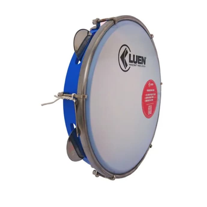 Pandeiro 12 Polegadas Abs Pele Leitosa Luen Azul