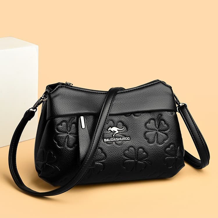 Bolsa feminina 2026 novo estilo senhoras elegante bolsa de ombro couro genuíno em relevo bolsa mãe de meia-idade grande