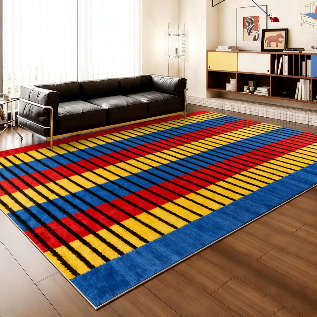 Bauhaus sala de estar tapete colorido sofá Premium Memphis mesa café tapete doméstico janela baía à prova dwaterproof ág