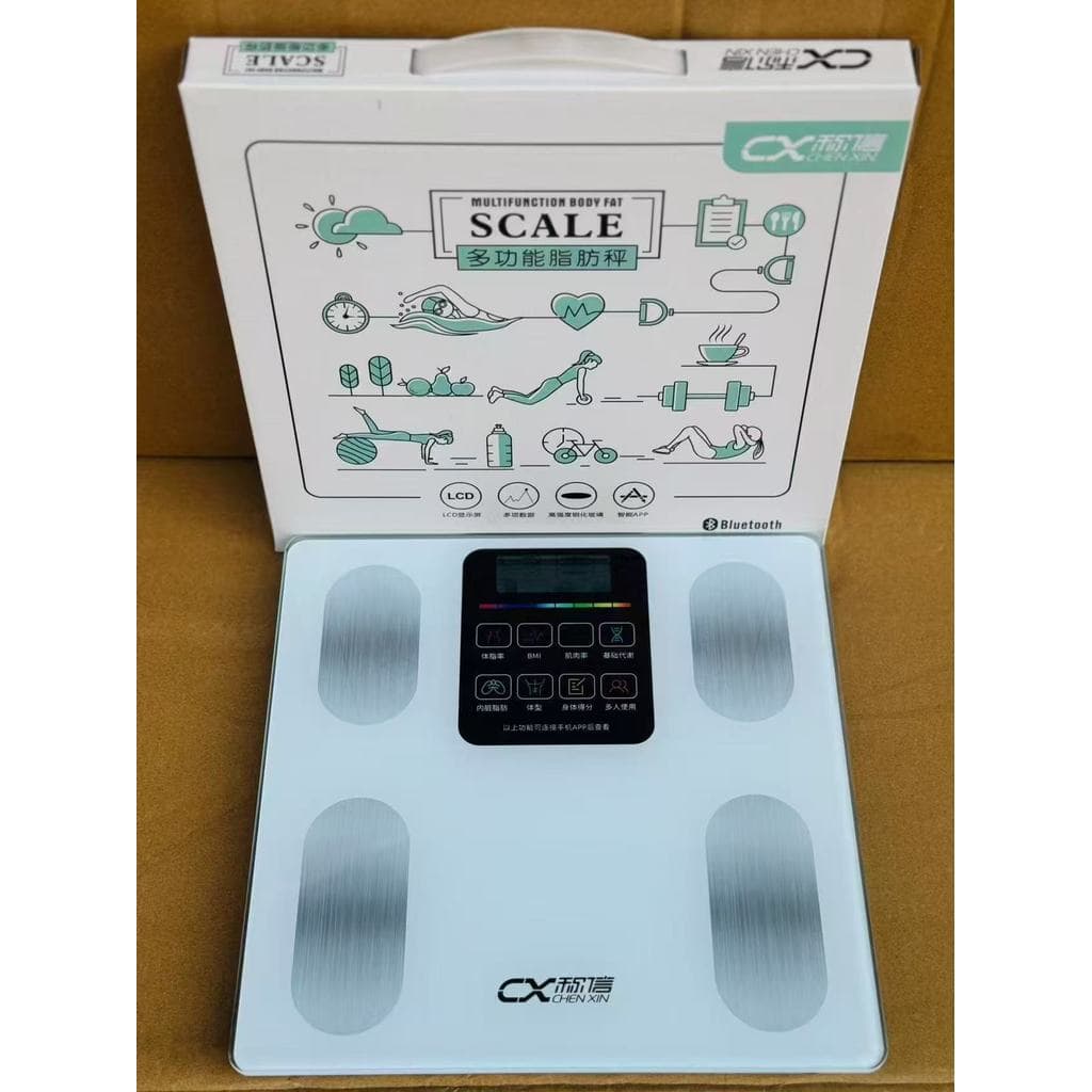 Venda quente Bluetooth APP moda balança eletrônica multifuncional voz balança de gordura corporal balança de peso inteli