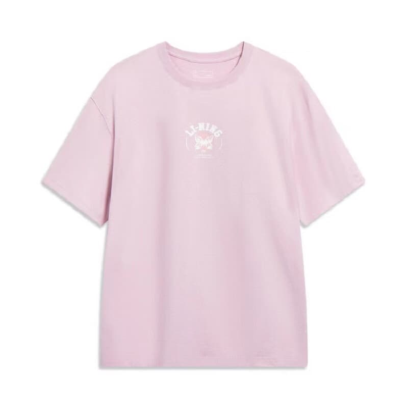 Li Ning Camisa Cultural masculina de manga curta 2024 verão novo estilo masculino de manga curta camiseta esportiva AHST