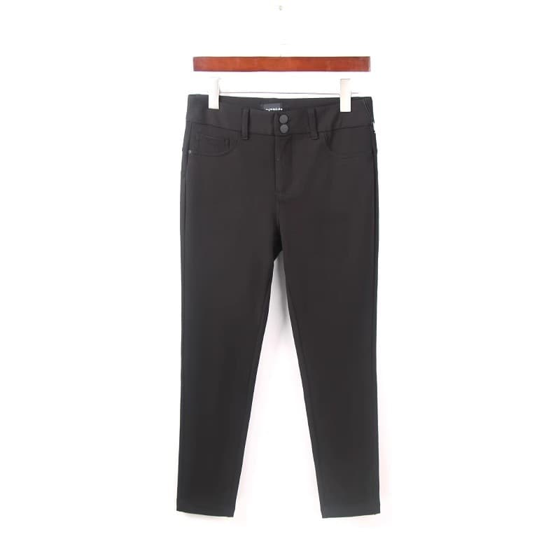 Desgaste exterior primavera outono novo estilo preto mais magro olhar pés pequenos calças de 9 pontos feminino exterior