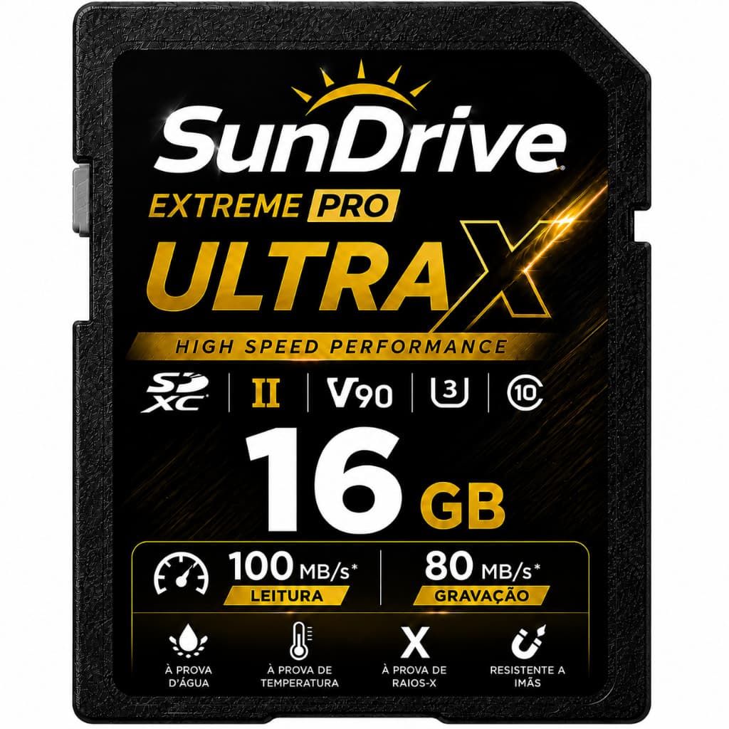 Cartão de Memória SD 16GB Alta Velocidade Original para Drone Filmadora e Câmera Fotográfica
