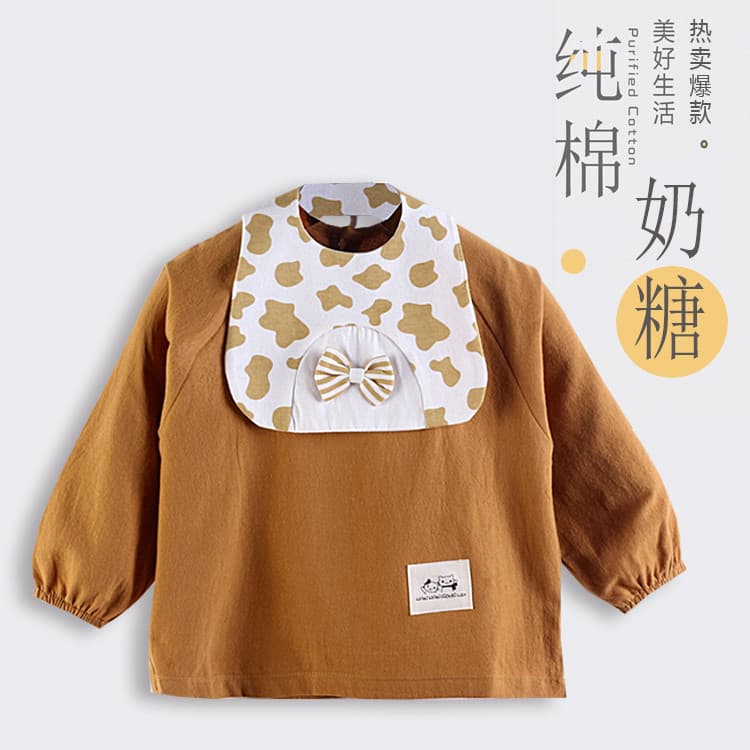 Macacão de bebê meninos meninas roupas de proteção à prova dwaterproof água Anti-sujo crianças comendo roupas de algodão