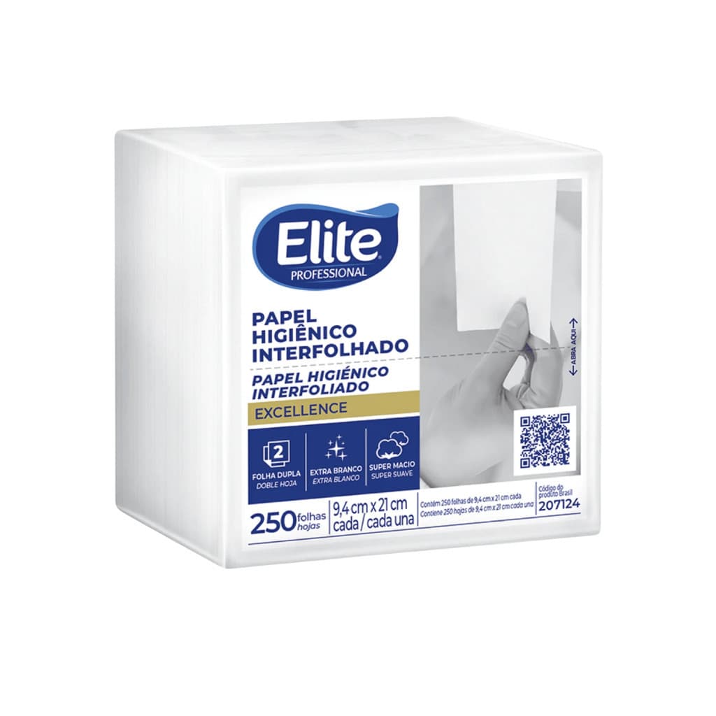Papel Higienico Interfolhado Excellence Dupla 250 Fls Elite