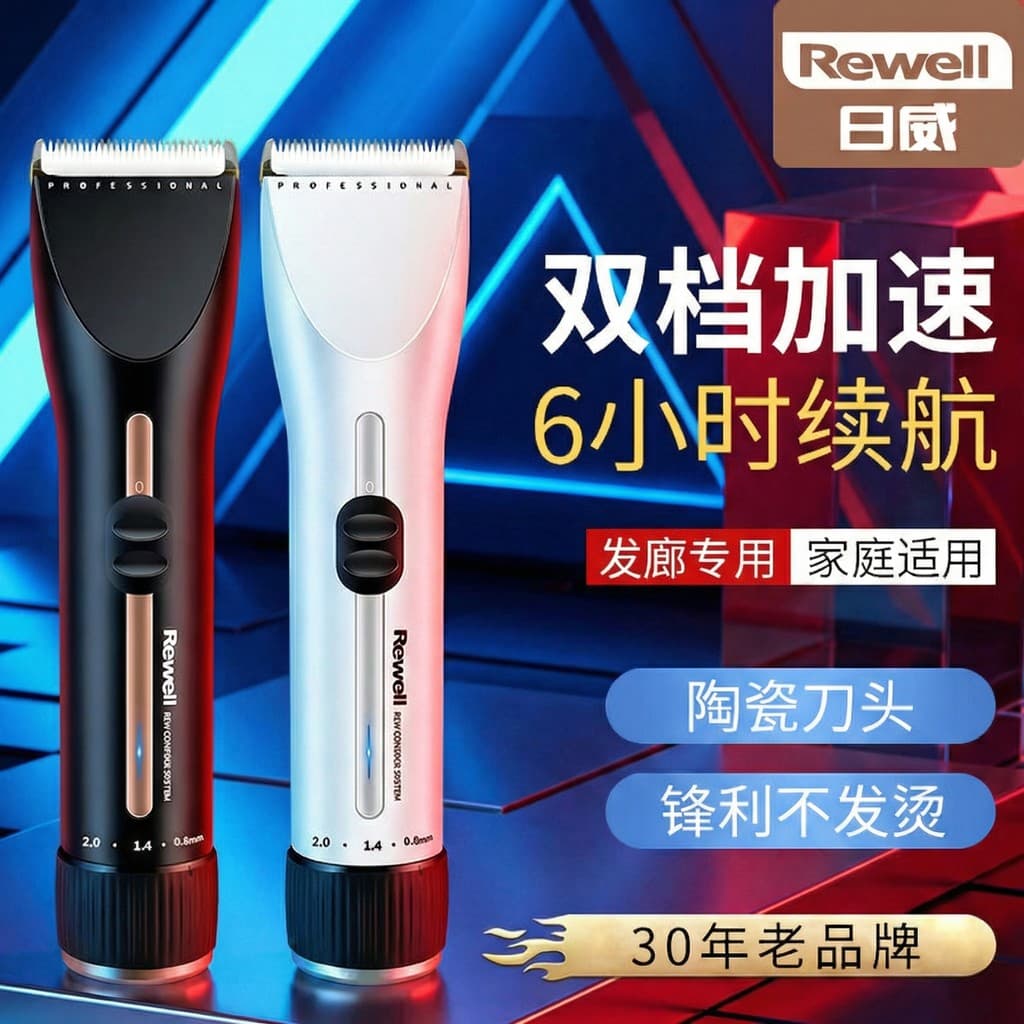 Riwei máquina de cortar cabelo profissional adulto dedicado máquina de cortar cabelo elétrica recarregável barbear própr
