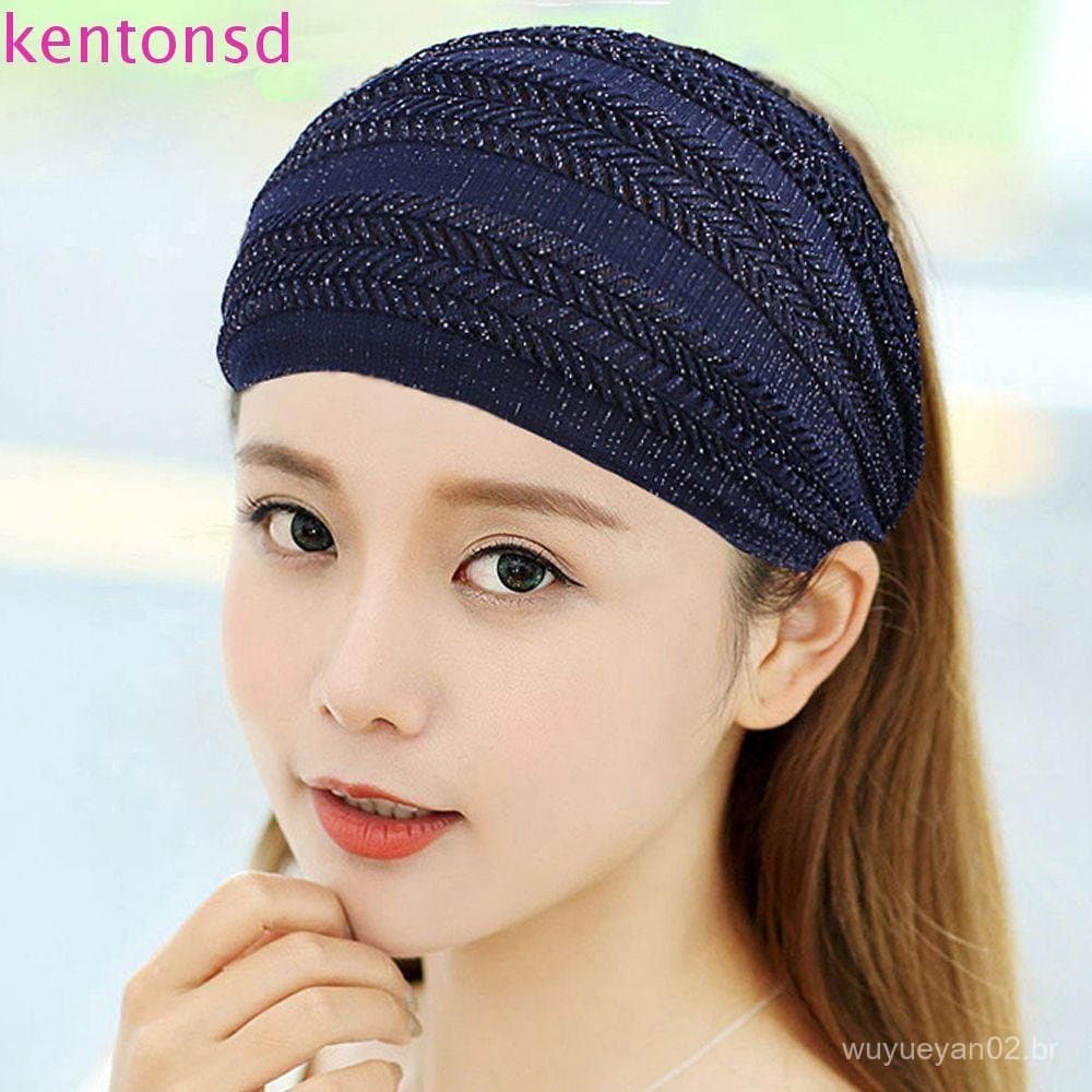 KENTONSD Feminino Argola De Cabelo Elegante Vintage Headwear Retro Lavagem Rosto Cor Sólida Estilo Coreano Faixa