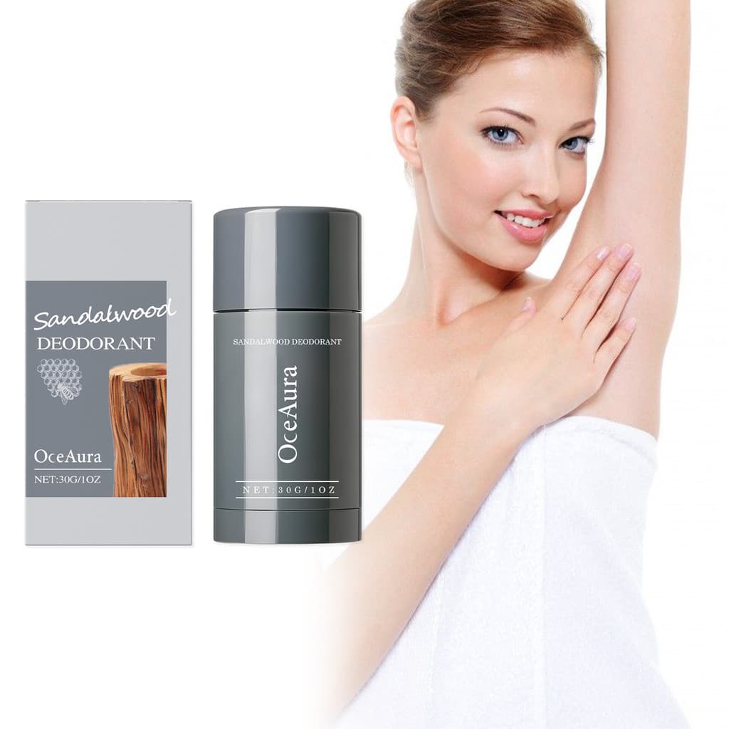 OceAura Sândalo Fragrância Desodorante Stick Limpeza Suave Fragrância Fresca Desodorante Refrescante Portátil Cuidados D