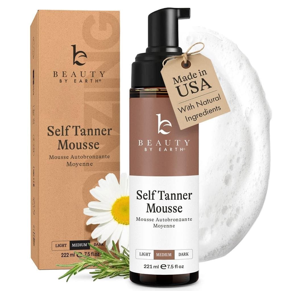 Mousse Autobronzeadora - Fabricada nos EUA com Ingredientes Orgânicos, Mousse Autobronzeadora para Bronzeado Falso Escur