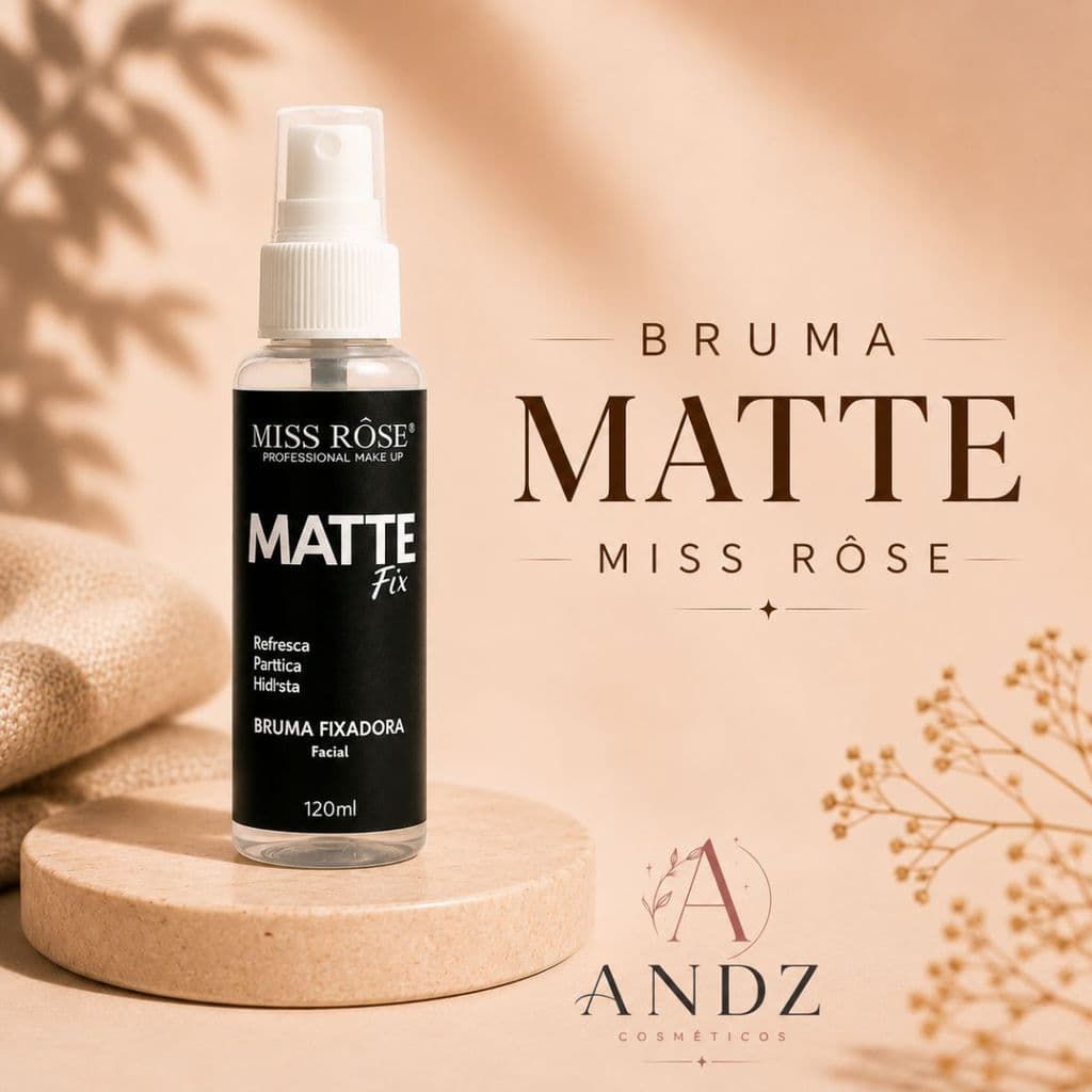 Bruma Matte Miss Rose 120ml Spray Fixador Maquiagem Efeito Seco Oil Free Matte