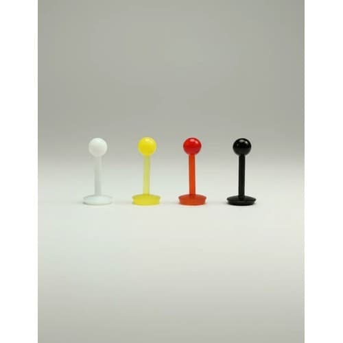 Piercing Labret Orelha 2 Unid Silicone Transparente Bioflex Kit 2 Unidades 8mm Colorido Sortido