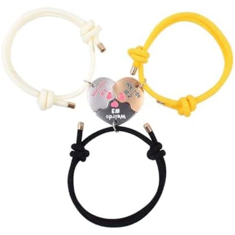 Pulseiras Bff Para 3 , Quebra-Cabeça Da Amizade Estrela Lua Do Sol Combinando Corda Trançada Ajustável Melhores Amigos J