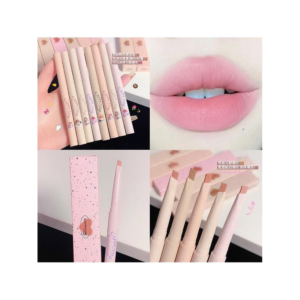Cappuvini delineador labial contorno forma de lábio moldar cor Nude batom caneta lápis labial produto doméstico maquiage