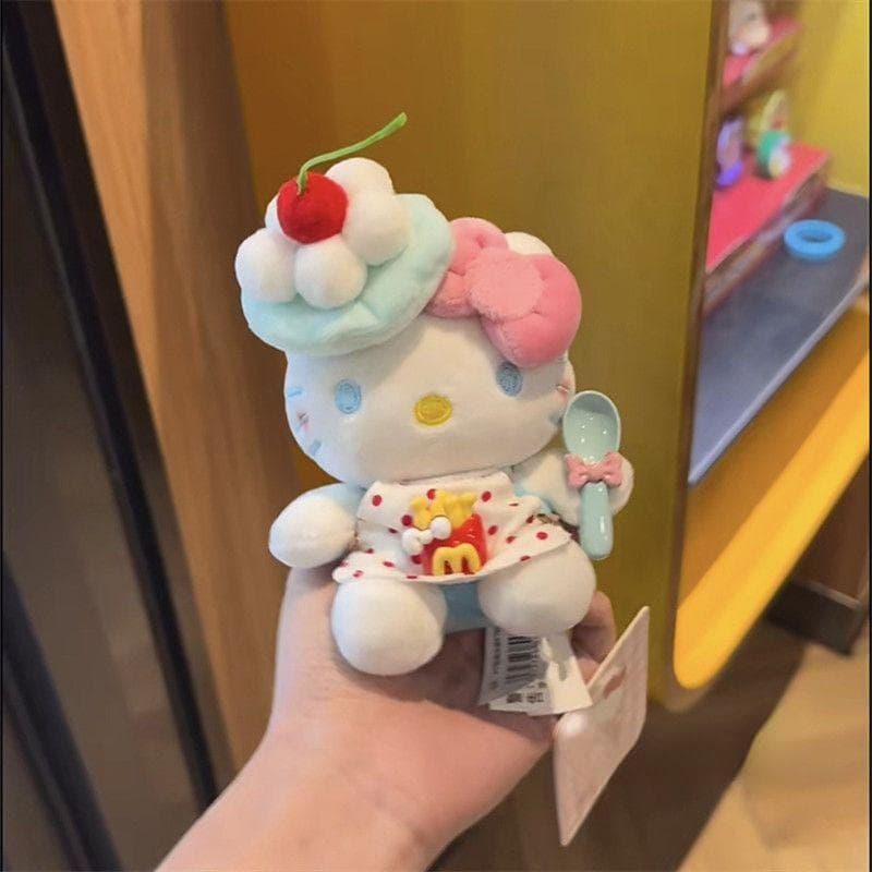 Bolo tema Hello Kitty boneca saco pingente ornamentos de carro bonito chaveiro de pelúcia menina coração presente criati