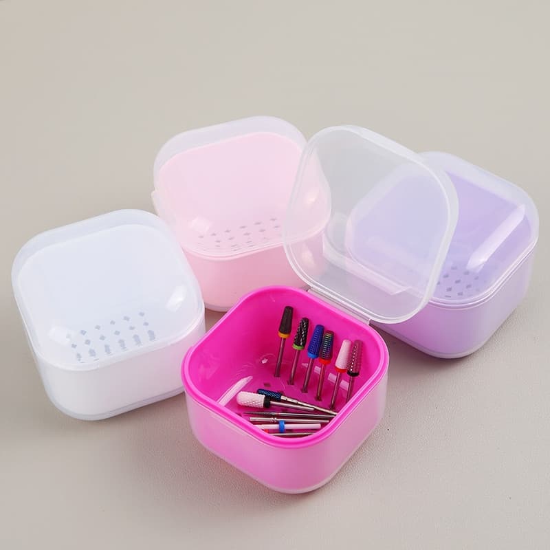 Estojo Limpador Porta Broca De Unhas Caixa Organizadora Esterilizadora Manicure
