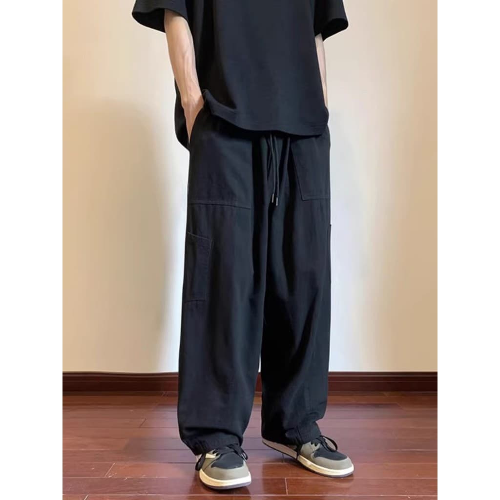 Estilo japonês macacão reto masculino 2024 novo estilo verão Street Wear calças de perna larga calças de outono calças c