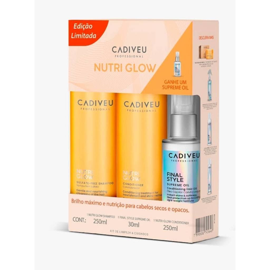 Cadiveu Kit Edição Limitada Nutri Glow + Supreme Oil 30ml