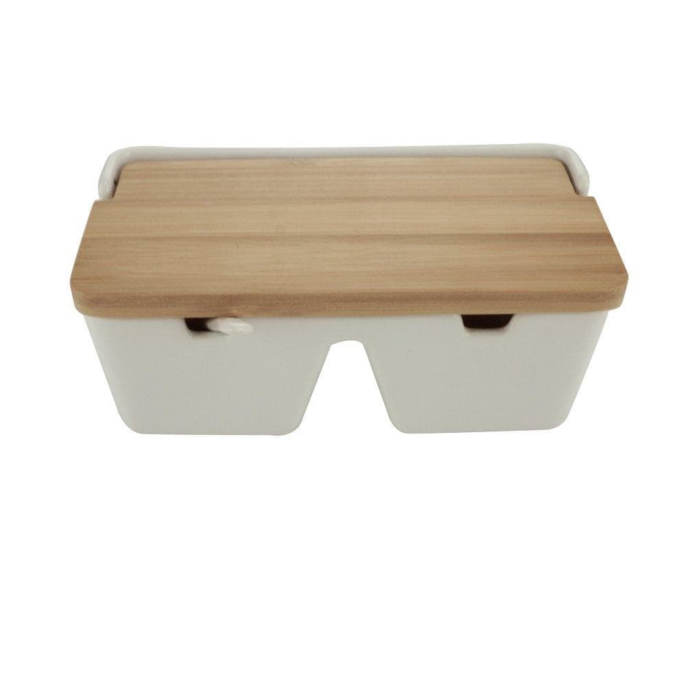 Saleiro de Mesa Lyor Bianco de Ceramica Branco 20,5x9x9,5cm