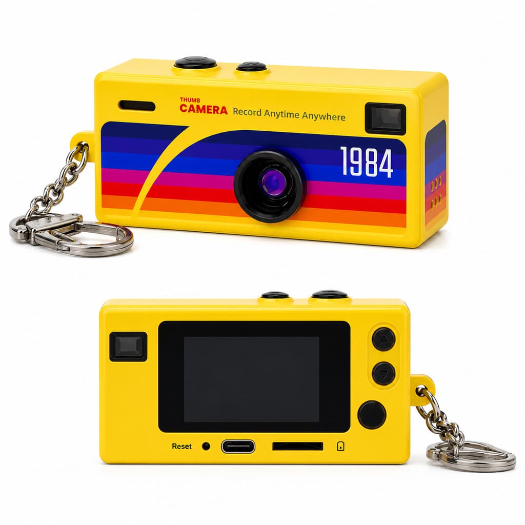 Mini Câmera Retrô 1080p Portátil Chaveiro Grava Vídeo Bolso