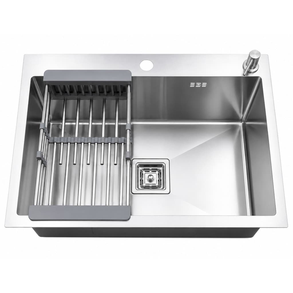 Cuba para Cozinha Gourmet Quadrada Aço Inox 304 Escovada 60x45 Acessórios Pia