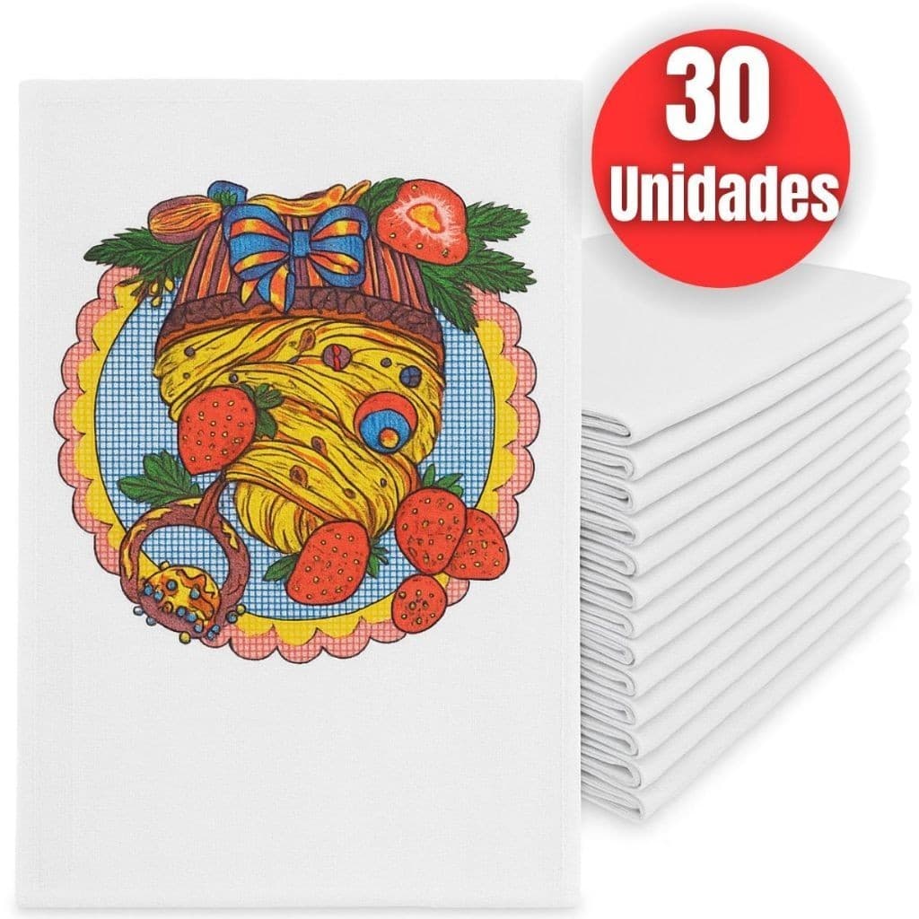 Kit Panos de Prato Bordados 100% Algodão - Alta Absorção Boa Trama e Qualidade Estampa