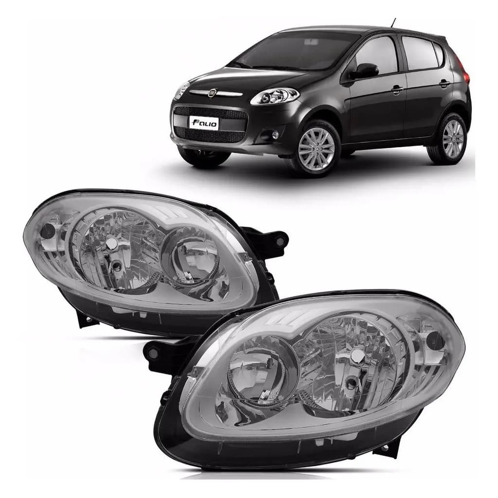 PAR FAROL FIAT PALIO ATTRACTIVE G5 2015 ATE 2016 CROMADO