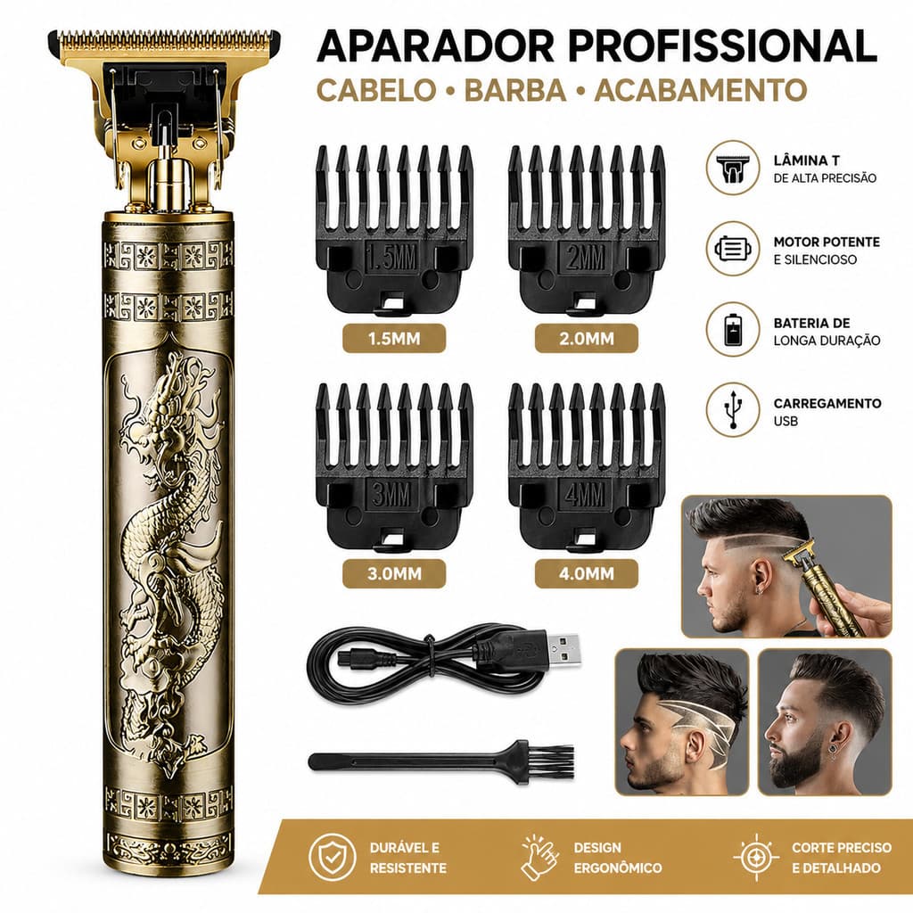 1/2/3/4 Unidades Máquina de Cortar Cabelo e Barbear Profissional Recarregável Trimmer de Acabamento